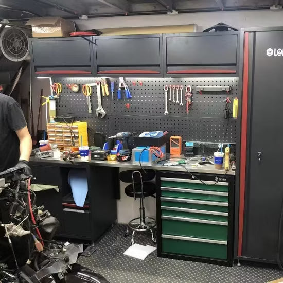 Metal Garage Storage Cabinets, Workbench