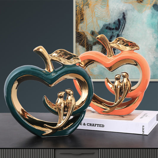 Golden Lovebirds Accent Piece